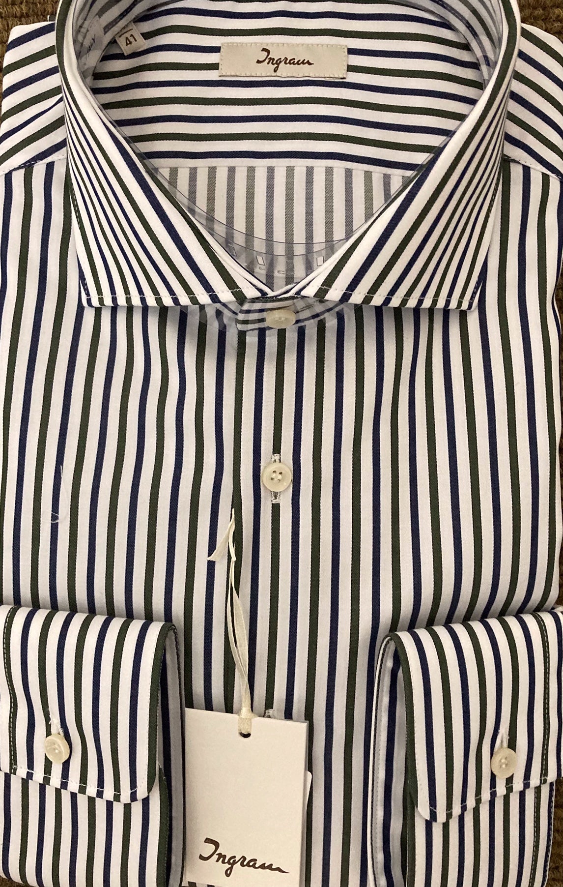 Ingram Green-Blue Stripe L/S Shirt