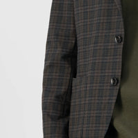 Dstrezzed Brushed Check Blazer | Dark Navy