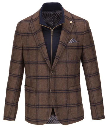 Guide London Wool Blend Blazer | Tan