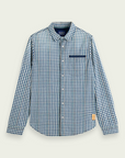 Scotch & Soda Yarn Dyed Check L/S Shirt | Indigo