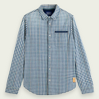 Scotch & Soda Yarn Dyed Check L/S Shirt | Indigo
