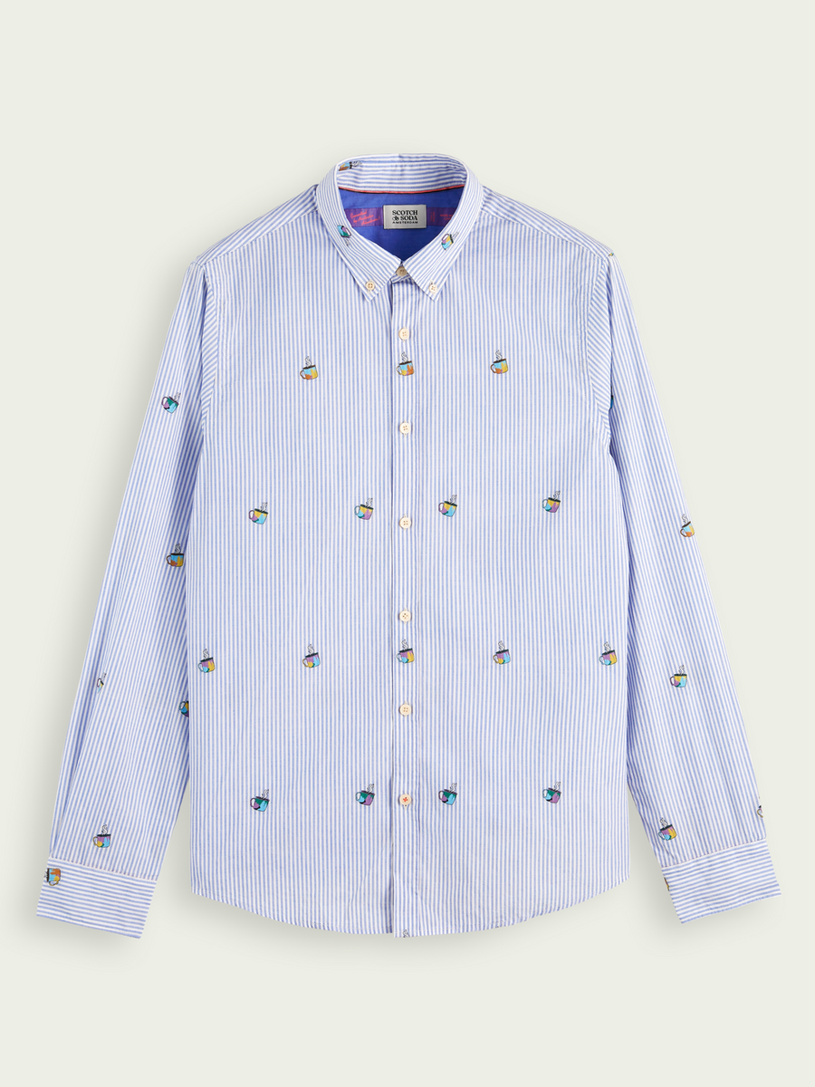 Scotch & Soda Slim Coupe L/S Shirt | Jacquard Stripe