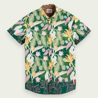 Scotch & Soda Organic S/S Shirt | Emerald Leaves