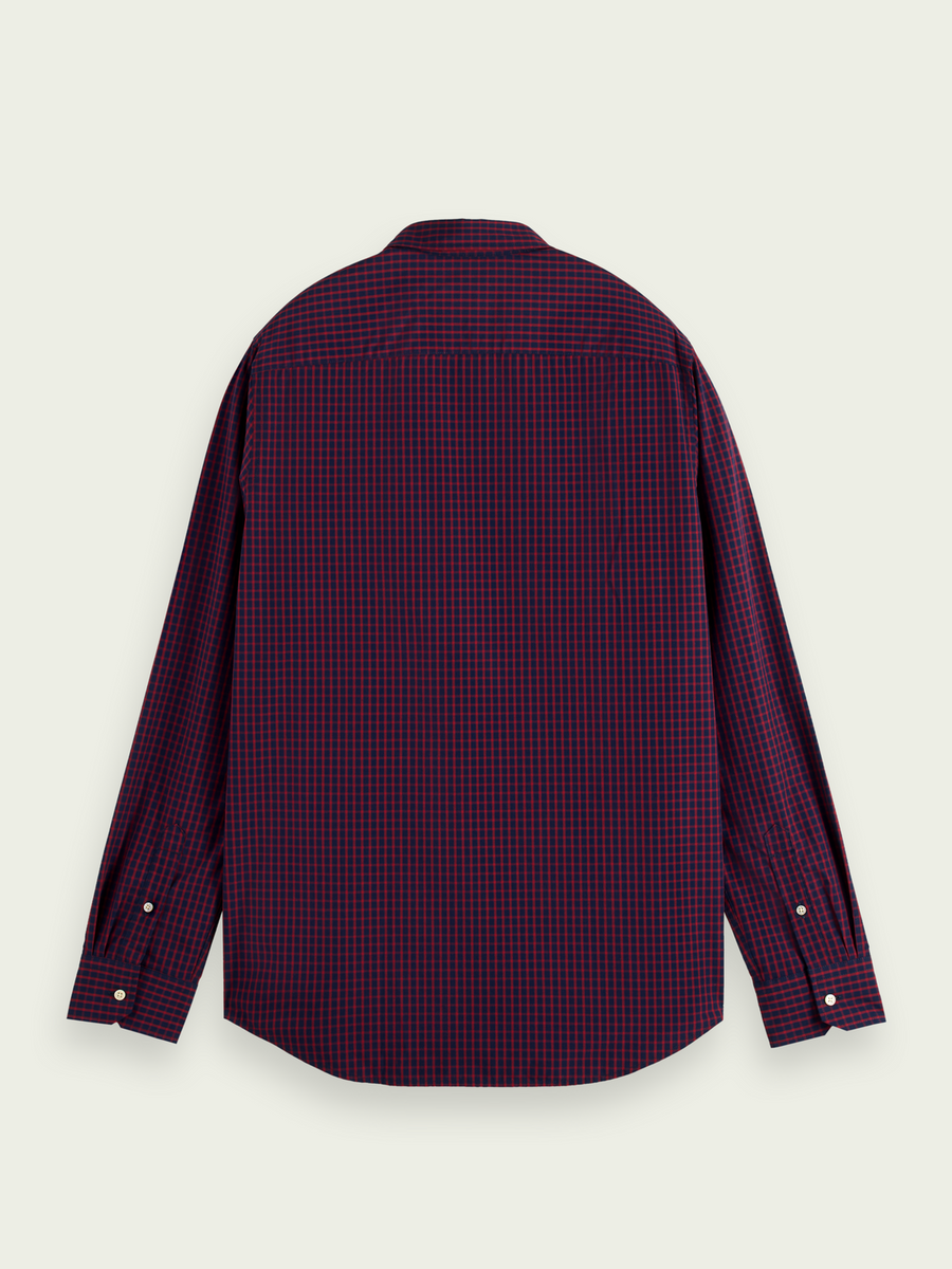 Scotch & Soda Blue Series Poplin L/S Shirt | Burgundy Check